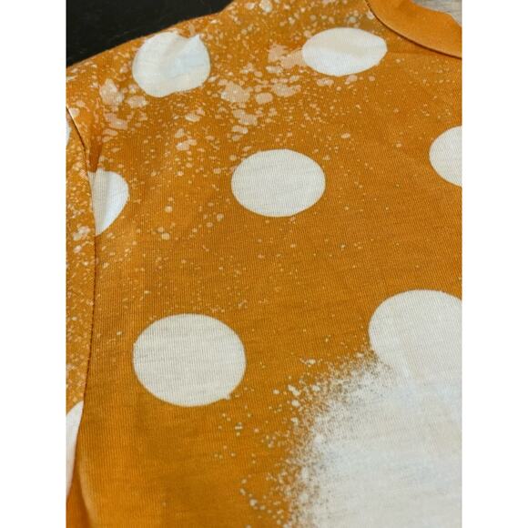 Chicken Humor t-shirt yellow and whiet polka dot  Medium - Picture 7 of 9